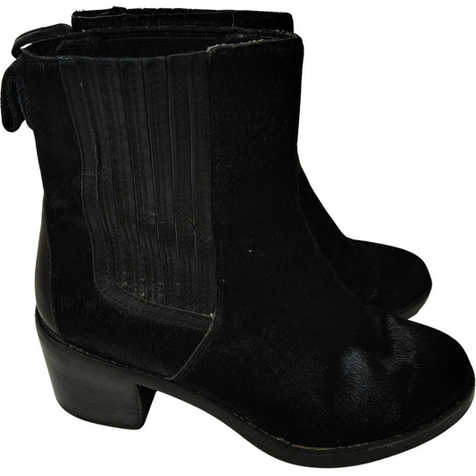 UGG Camden Exotic Calf Hair Leather High Heels Womens Ankle Boots Booties Size 7