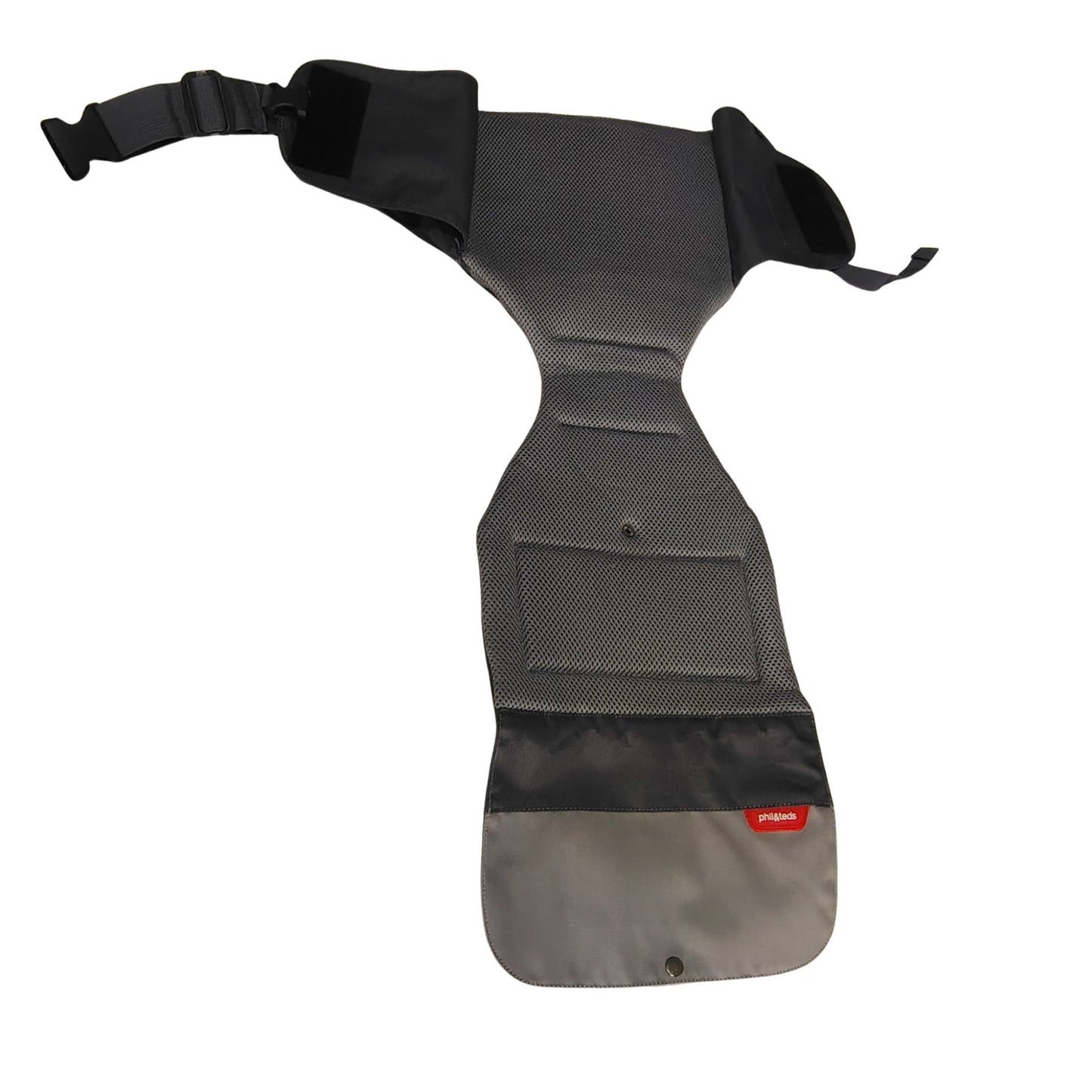 Phil and Ted's Charcoal Gray Belted Hip Baby Seat Carrier Belts Onto Hips