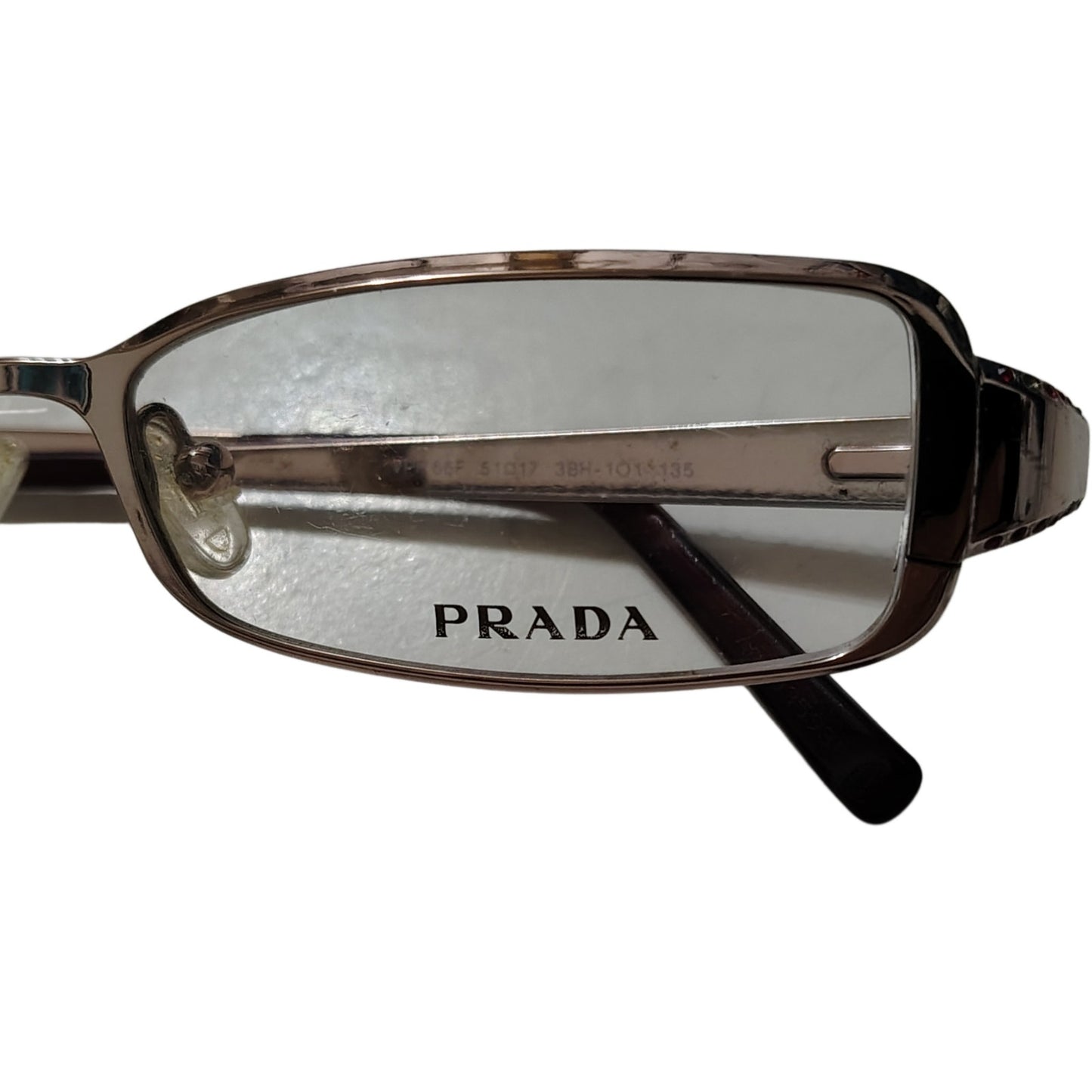 PRADA Sleek Fit Eye Glasses Specs VPR 66F 51017 3Bh-101 135 Gold Rimmed Frames