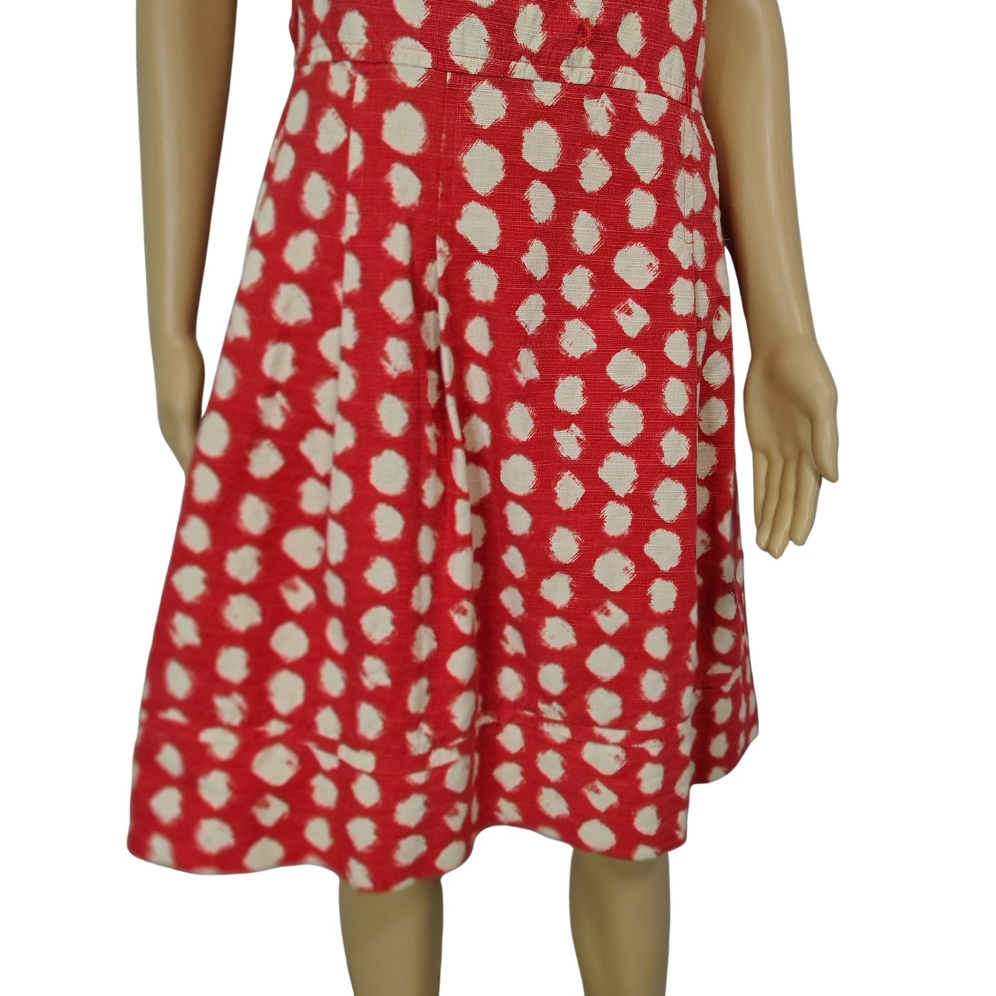 Orange Cream Bodycon Polka Dot Fit & Flare Racer Back Midi Dress Eliza J Size 6