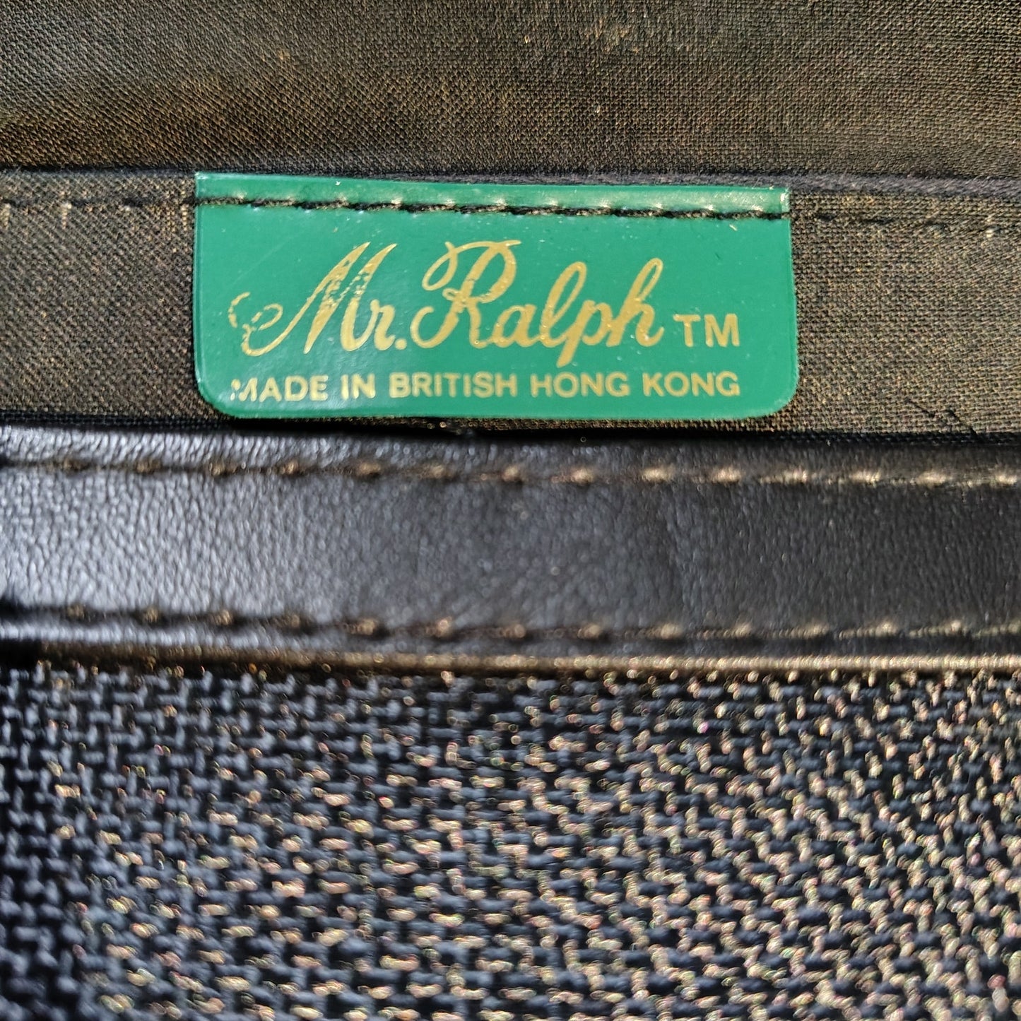 Textured Black Maxi Clutch 1970s Vintage Mr. Ralph Fold Over Snap Closure Bag