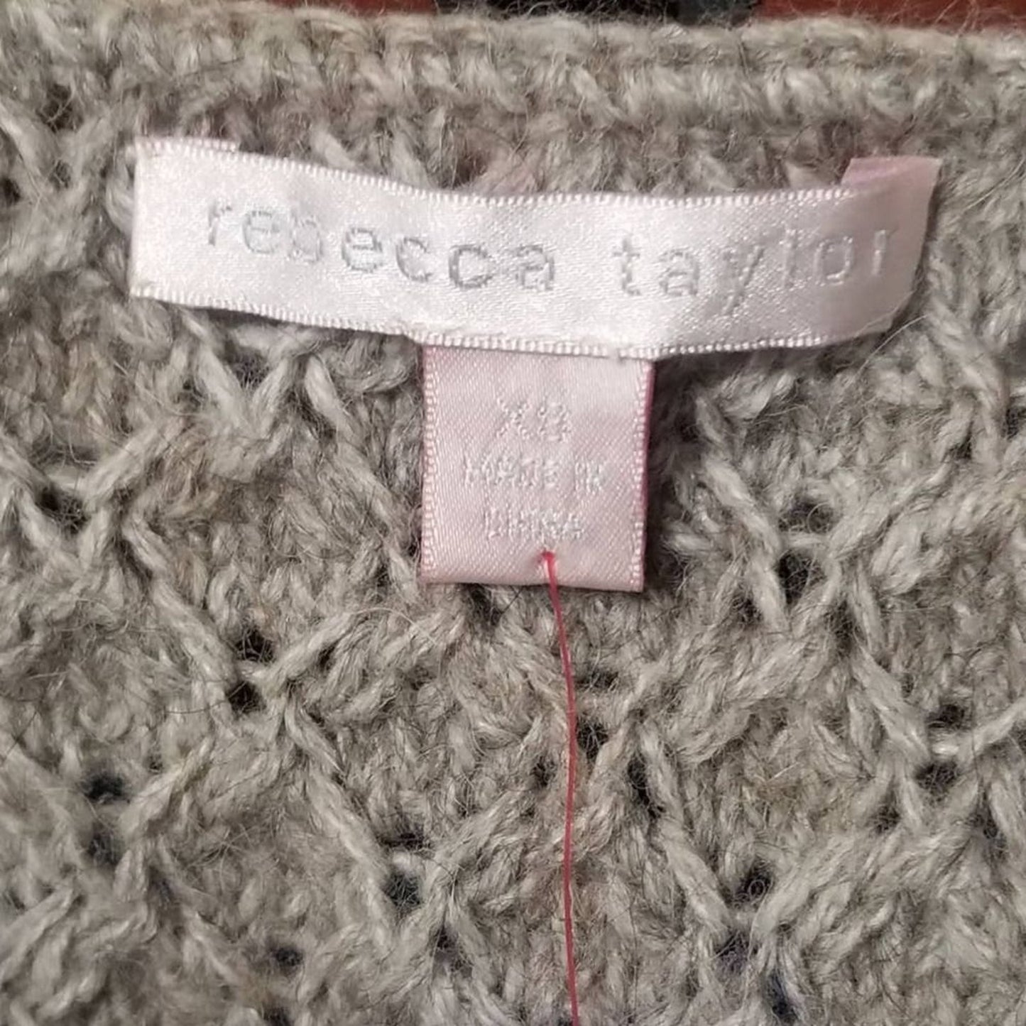 REBECCA TAYLOR Gray Wool Bodycon Sweater Dress Plunge Neckline Short Sleeve XS