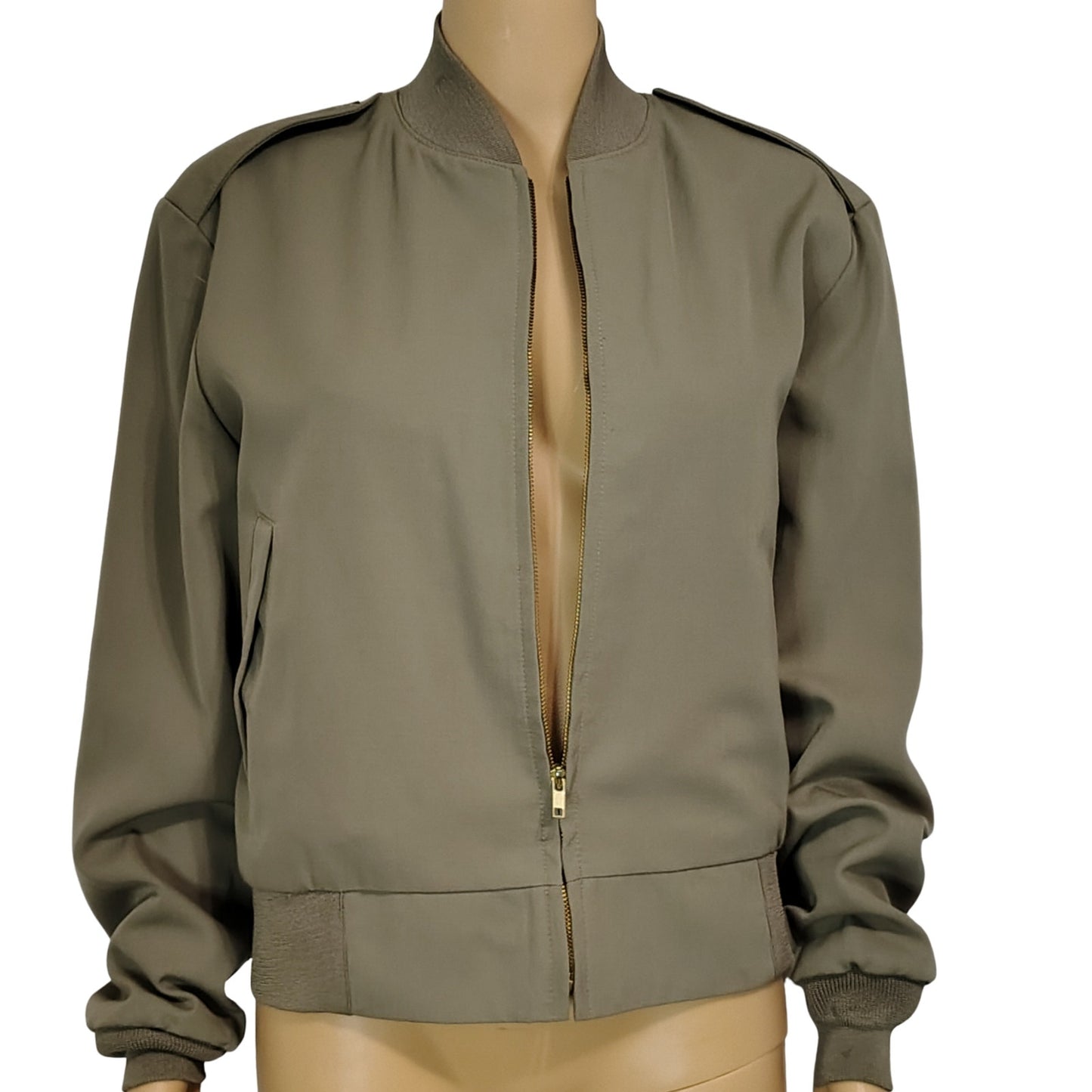 USMC Tanker Zip Up Bomber Jacket Neptune Garment Co. Epaulets Lined 36 Short
