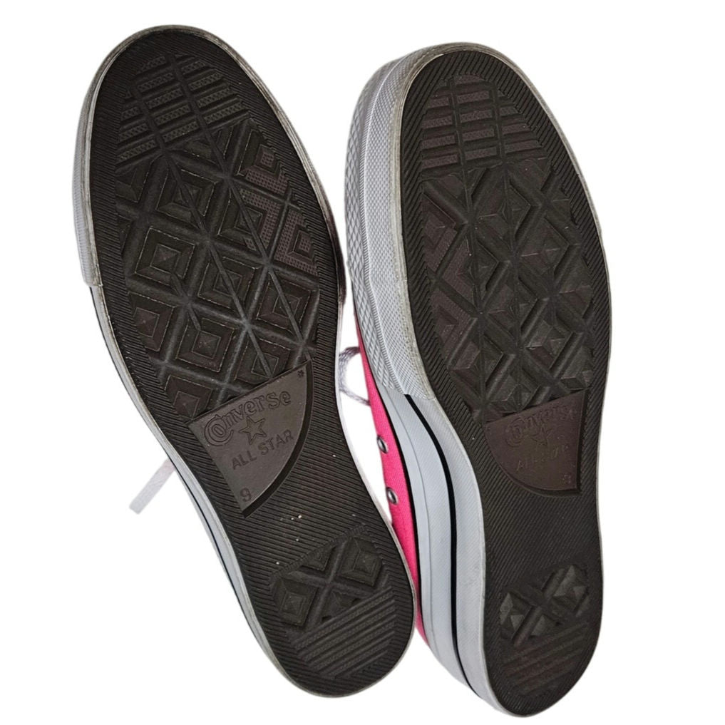 Hot Pink Converse Low Top Lace Up Chuck Taylor All Stars Platform Sneakers