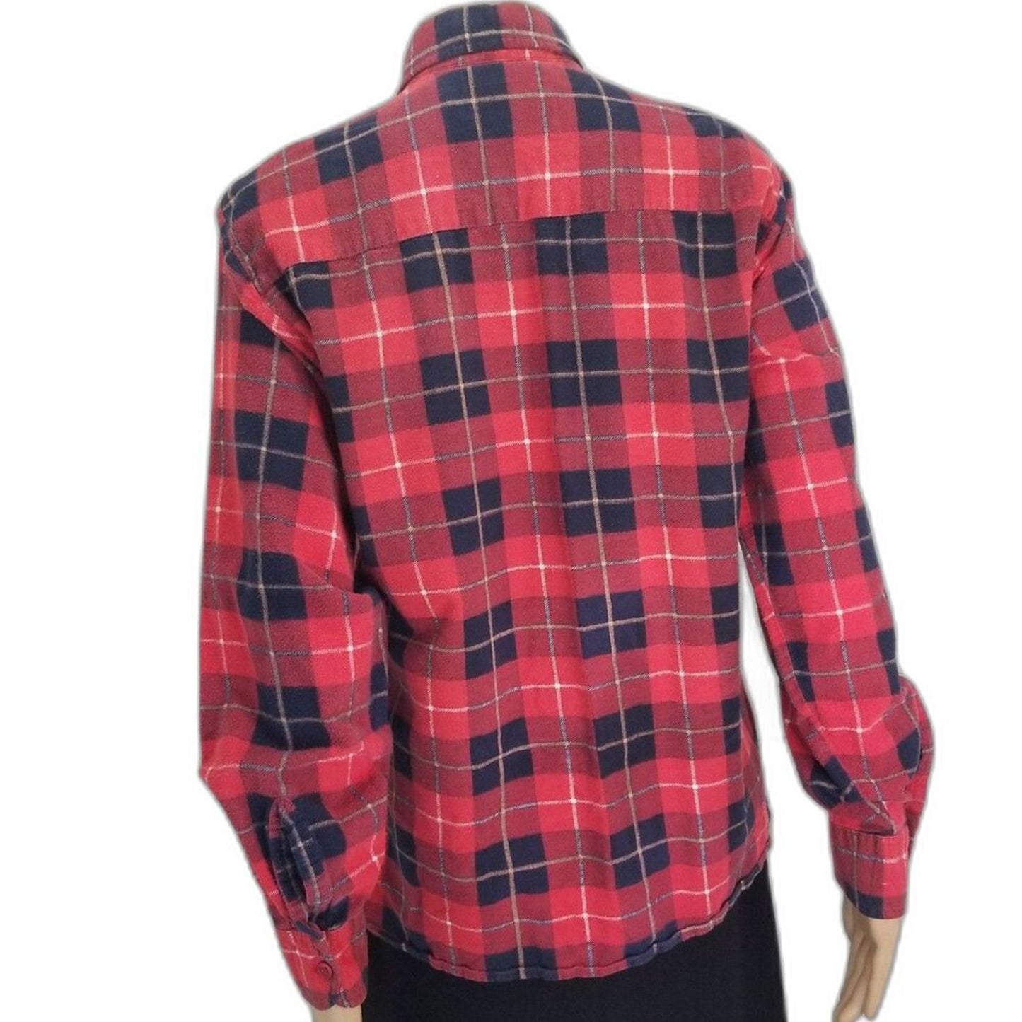 Vintage Dry Goods Cowboy Western Red Black Plaid Button Up Shirt Men Size Medium