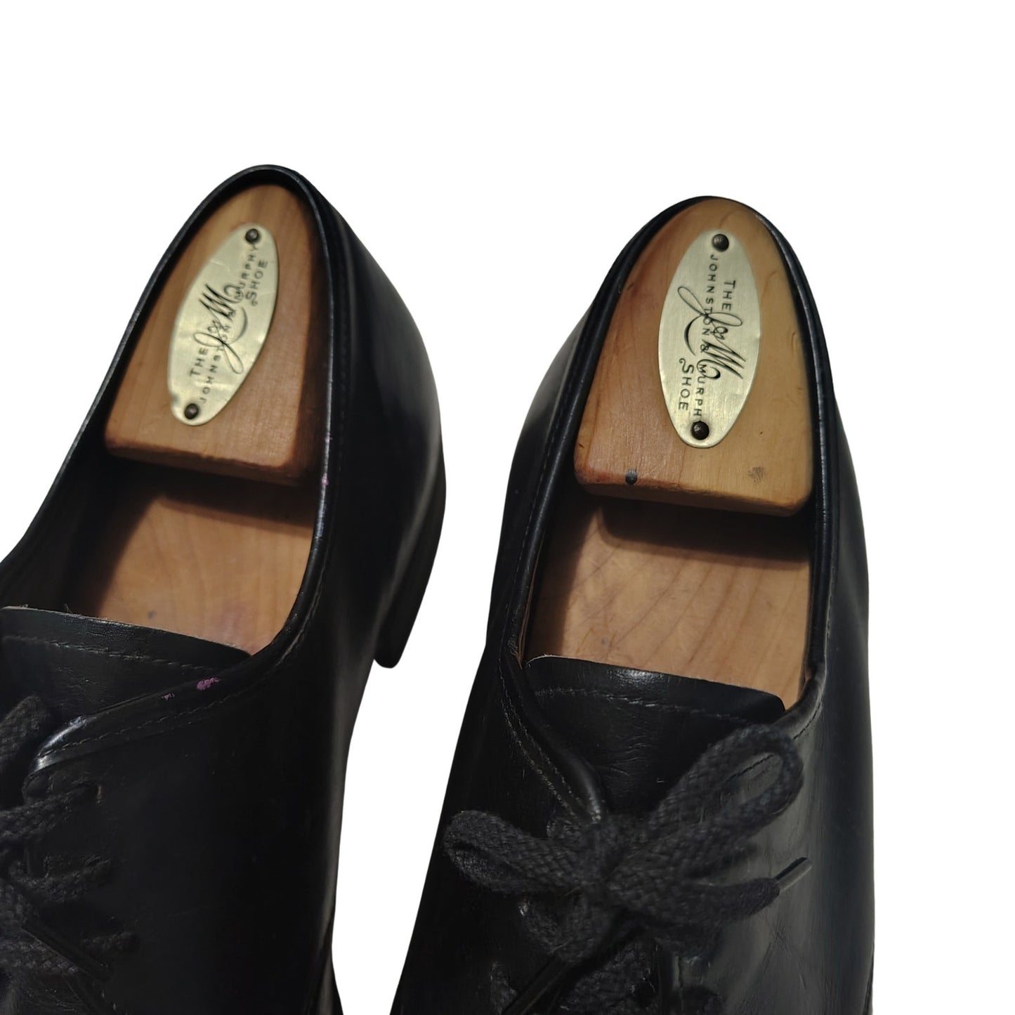 Nunn-Bush Black Leather Pointy Toe Lace Up Mens Dress Shoes Seam Detail Size 8 D
