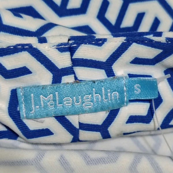 J. McLaughlin Ivana Women Short Sleeve Blue White Short Athletic Dress Sz Small