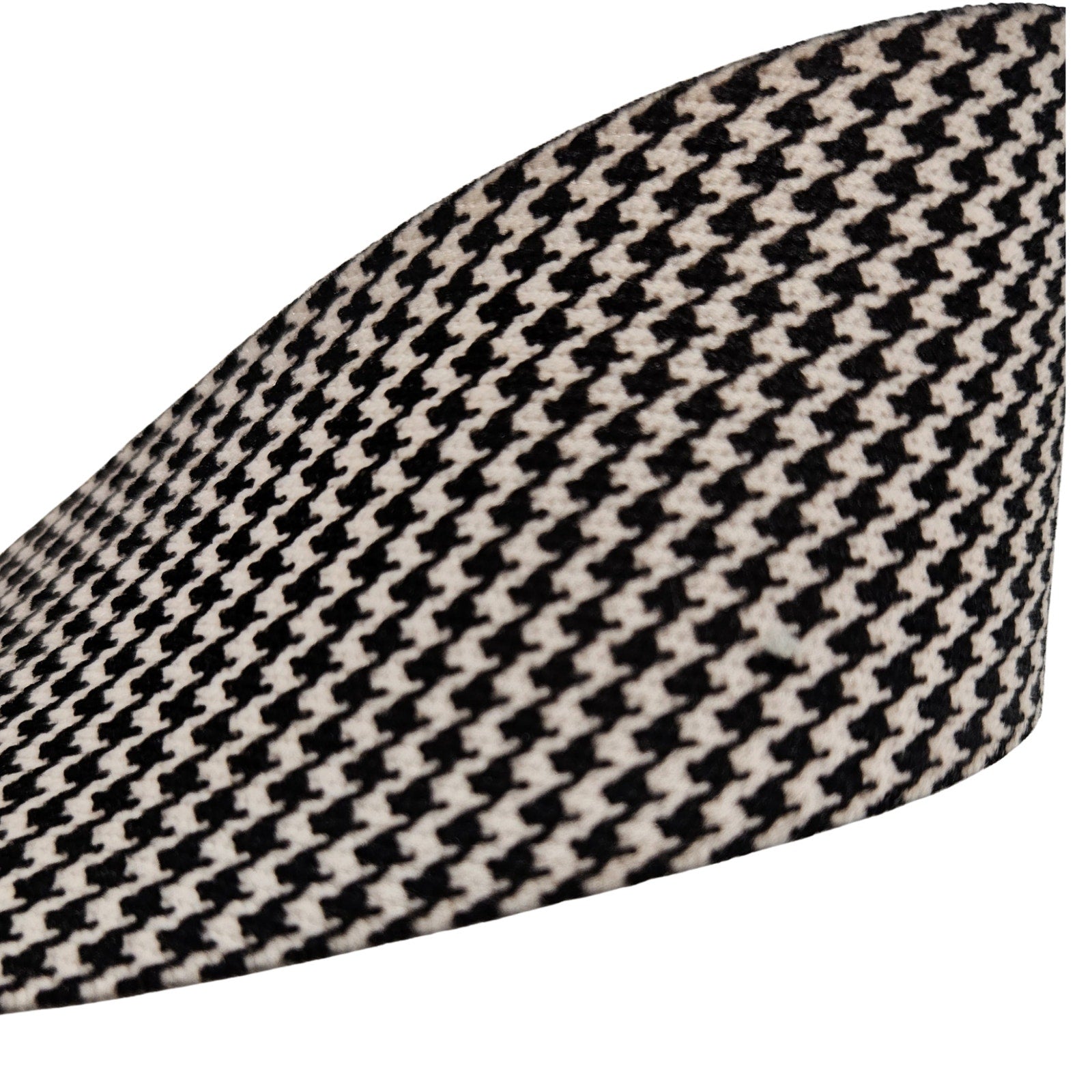 1980s Houndstooth Elastic High Waisted Belt Gold Chunky Buckle Patent Leather Small [Vintage]