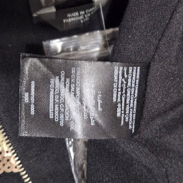 Y2k Sequin bebe Black Gold Silver Tube Top Straps Included Size Large NEW Tags