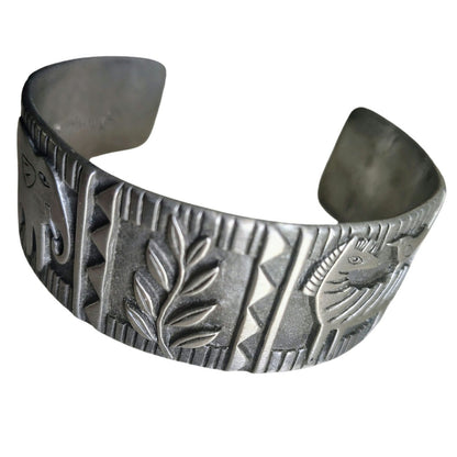 J B Hunt Wild Kingdom Cuff Bracelet Elephant Zebra Designer Vintage Wearable Art