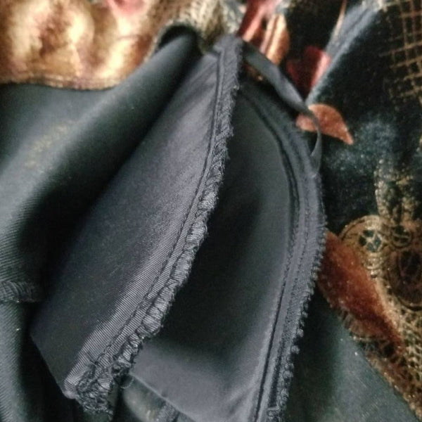 Stretch Velvet Floral Blazer Frog Closures Shoulder Pads Velour Soft Size 18