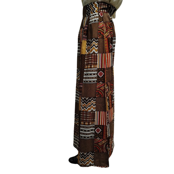 1960s Handmade Vintage Light Patchwork Maxi Skirt 12.5 In Waist Size XXS [Vintage]