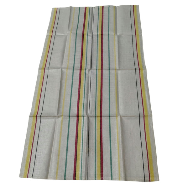 40s 50s Pure Linen Striped Tea Towel Unused French Kitchen Towel New Without Tag