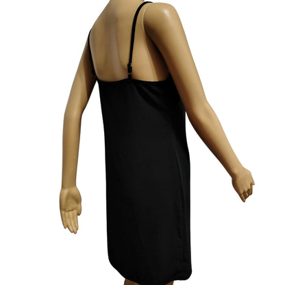 REISS Black Short Slip Dress Adjustable Spaghetti Straps V Neckline Size XS