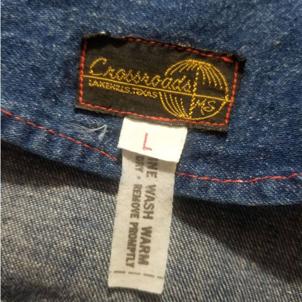 Blue Jean Crossroads Bird Patch Midi Jean Belted Fit Flare Tank Dress Size Large