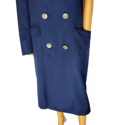 Vietnam US Air Force Overcoat 35 Long Blue 1549 Wool 13 oz Trench Coat [Vintage]