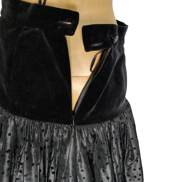 80s Escada Black Polka Dot Fit Flare Bubble Skirt Vintage Margaretha Ley Size 4