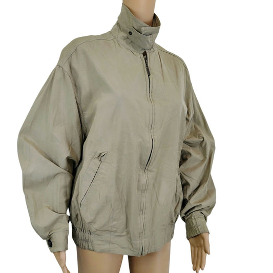 1970’s Nylon Brown Zip Up Wind Breaker Track Jacket by XTC Made in Korea Medium