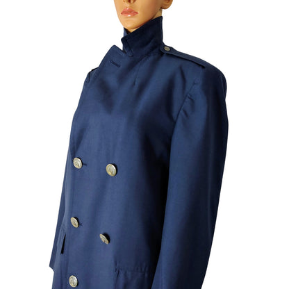 Vietnam US Air Force Overcoat 35 Long Blue 1549 Wool 13 oz Trench Coat [Vintage]