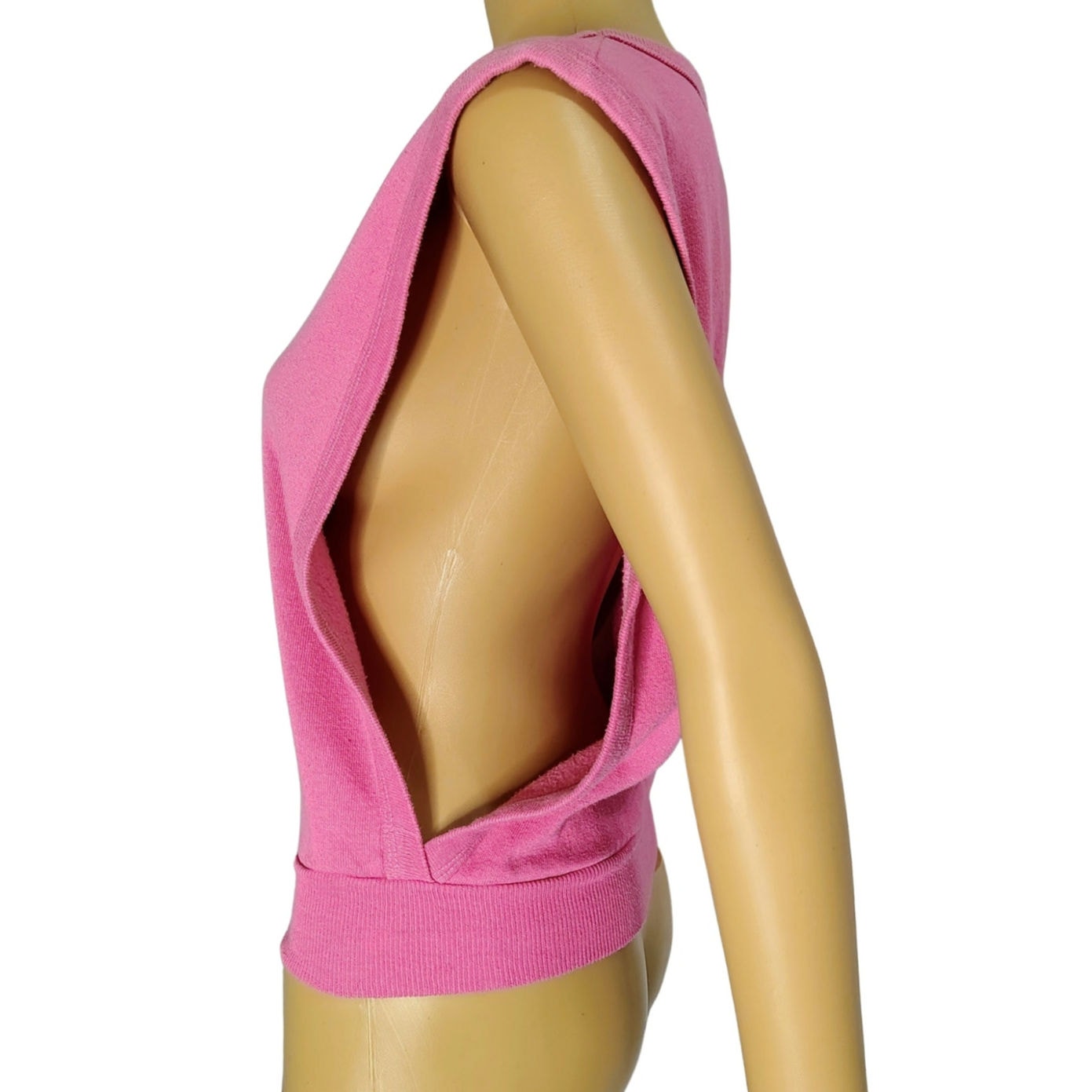 1990s Pink Sleeveless Top Open Sides Sweatshirt Size Small Womens [Vintage]
