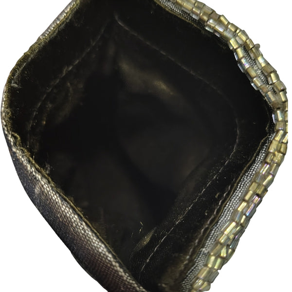 1980s Beaded Light Brown Handbag Flex Frames Eyeglass Rectangle Pouch