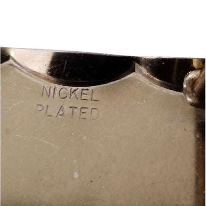 Silver Rectangle Nickel Plated Beveled Edge Replacement Belt Buckle Gently Used [Vintage}