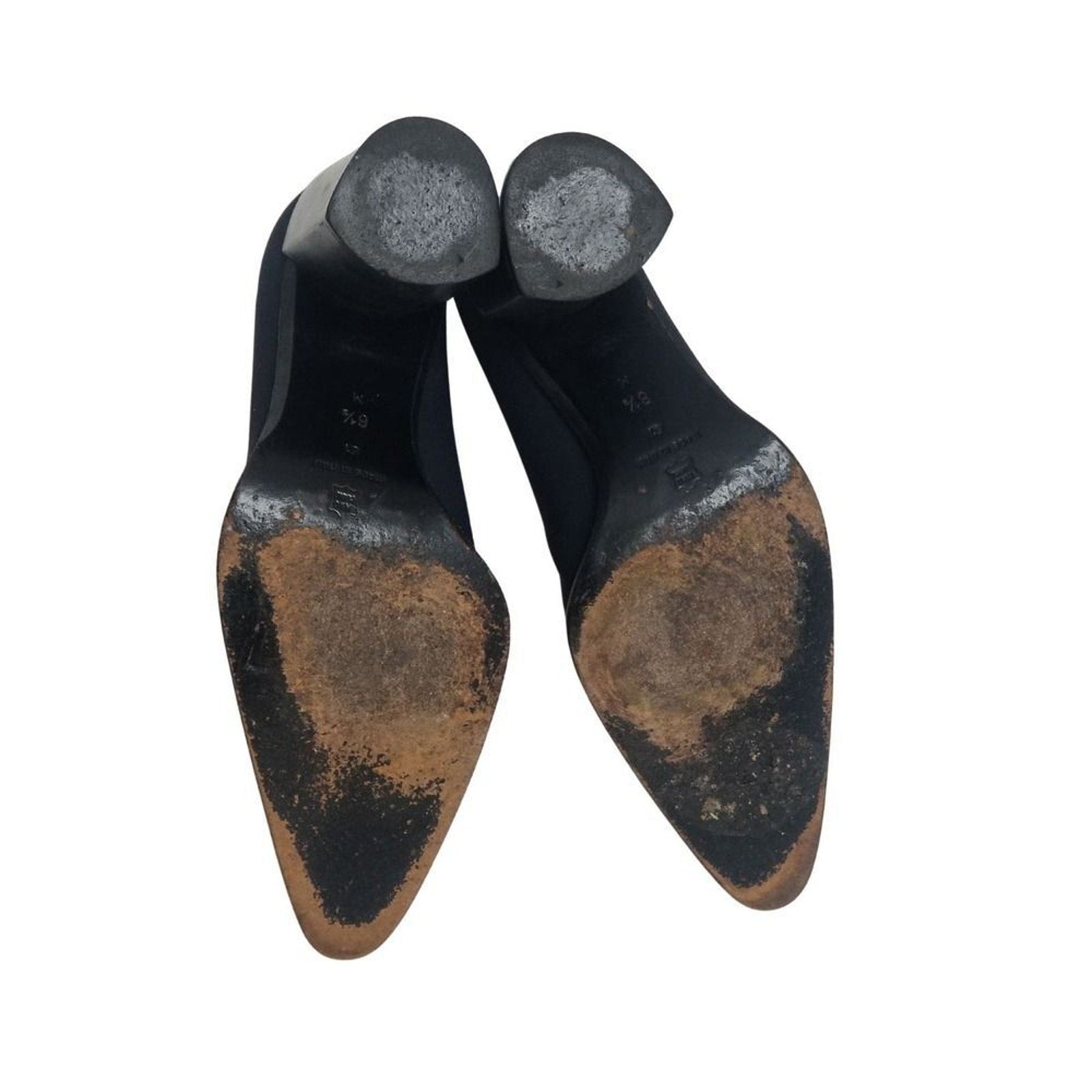 Navy Blue Chunky Heel Pointy Toe Elastic Top High Heels Via Spiga Size 6.5 [Vintage]