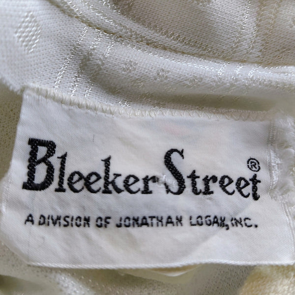 1970s Bleeker Street White Fit Flare Belted  Short Polyester Dress Size Small [Vintage]