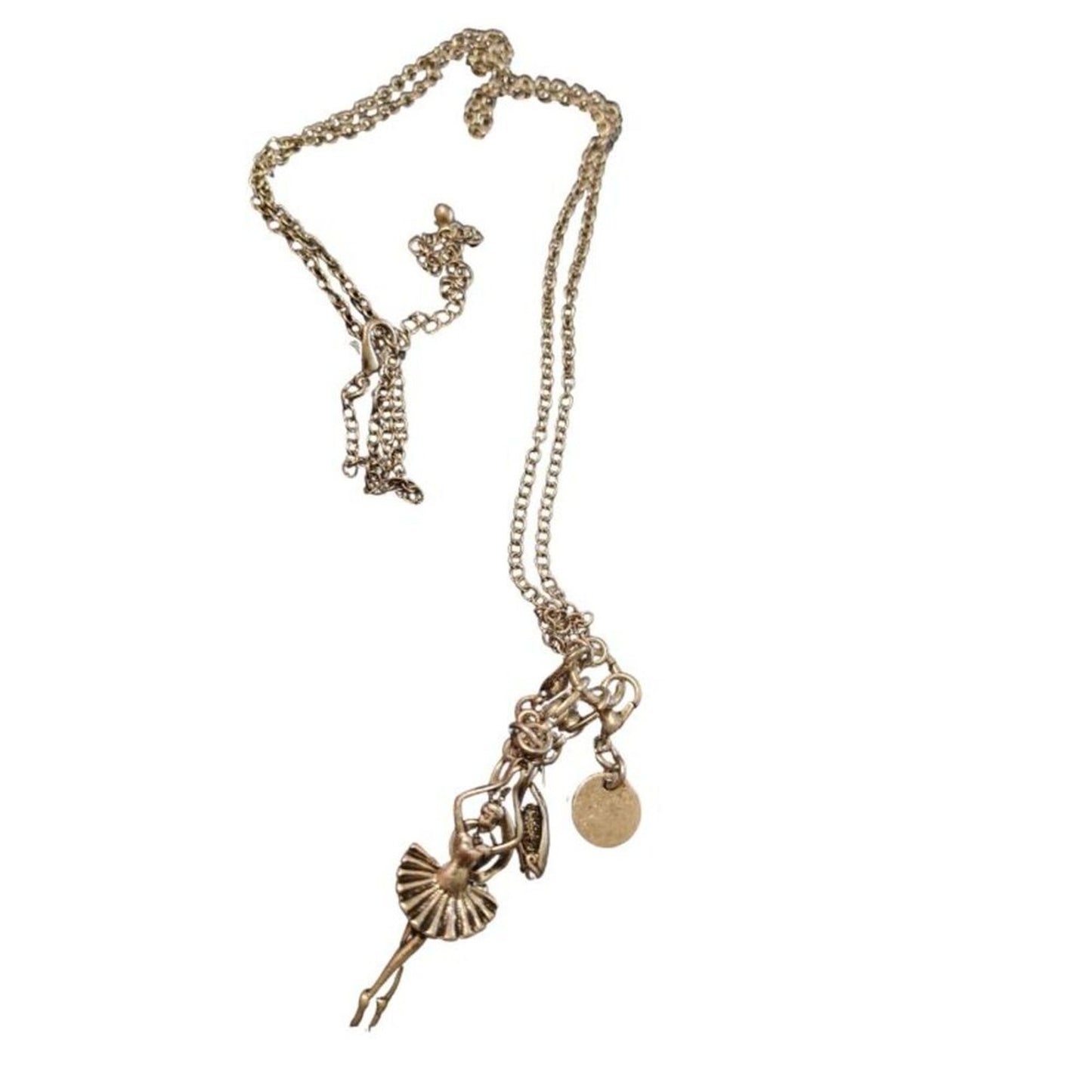 Ballerina Theme Interchangeable Silver Charm Necklace Chain Link Necklace Set
