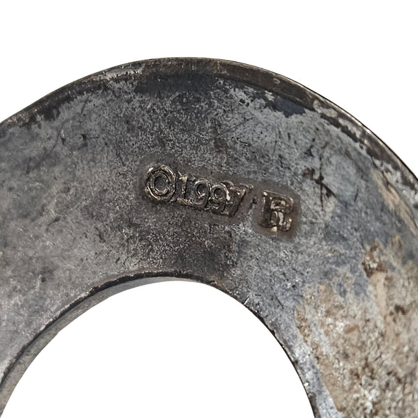 1990s Silver Brighton Western Lariat Double Braided Pull Through Leather Belt [Vintage]