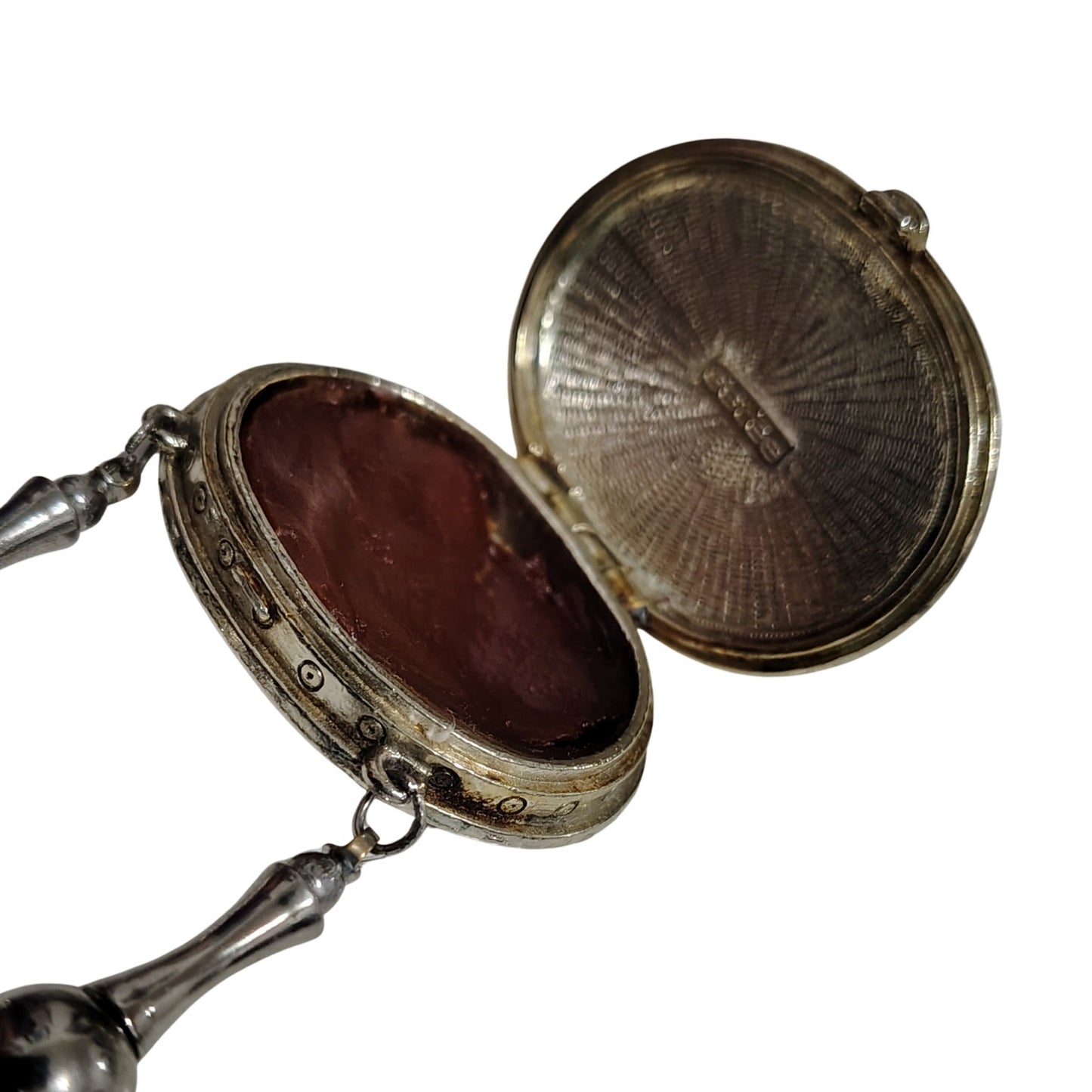 1973 Estée Lauder Perfume Locket Necklace Collectible Fragrance Moon Silver [Vintage]