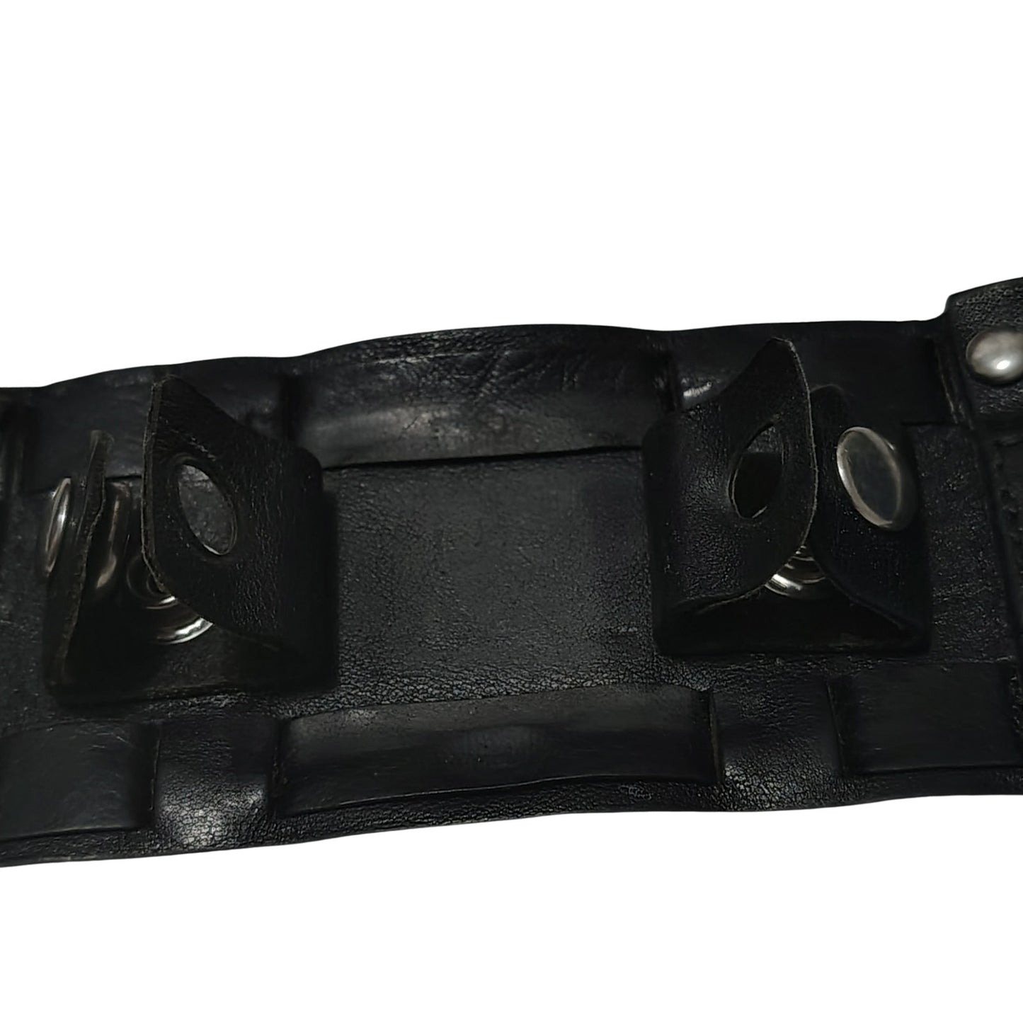 1990s Black genuine leather cuff-style Fossil Watch Band "Bund" strap or "cuff" [Vintage]