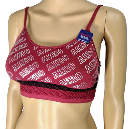 Burgundy Comfy Cool Aeropostale Removable Cups Sports Bra Size Medium Juniors