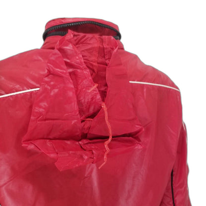 80s Vintage Style Auto Zip Up Nylon Red Light Weight Racer Jacket Size Small