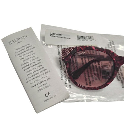 Balmain Paris Burgundy Cat Eye Womens Sunglasses New In Packaging With Case