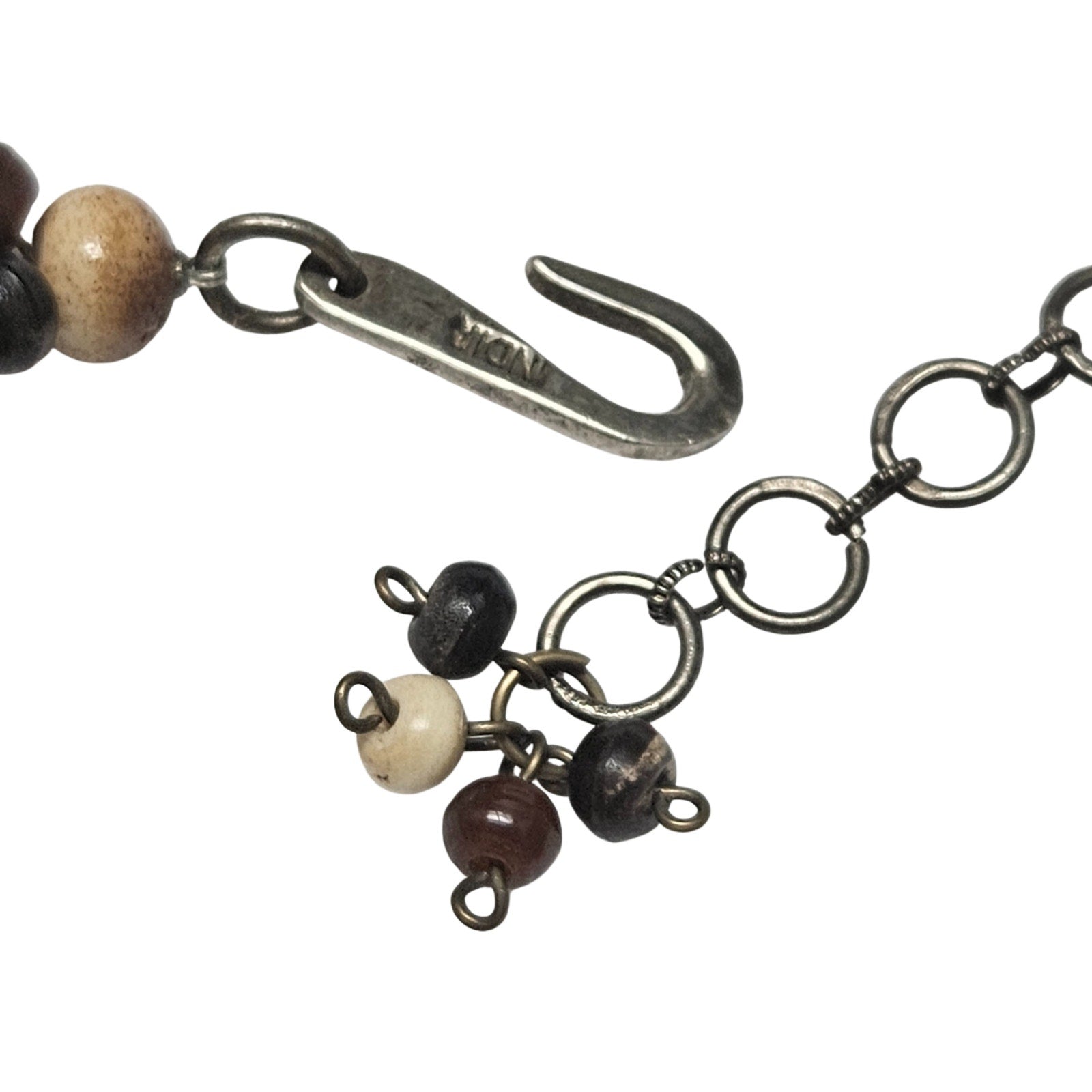 Natural Stone Bohemian Cabachon Concha Belt Carved Bone Beads Four Strands Small