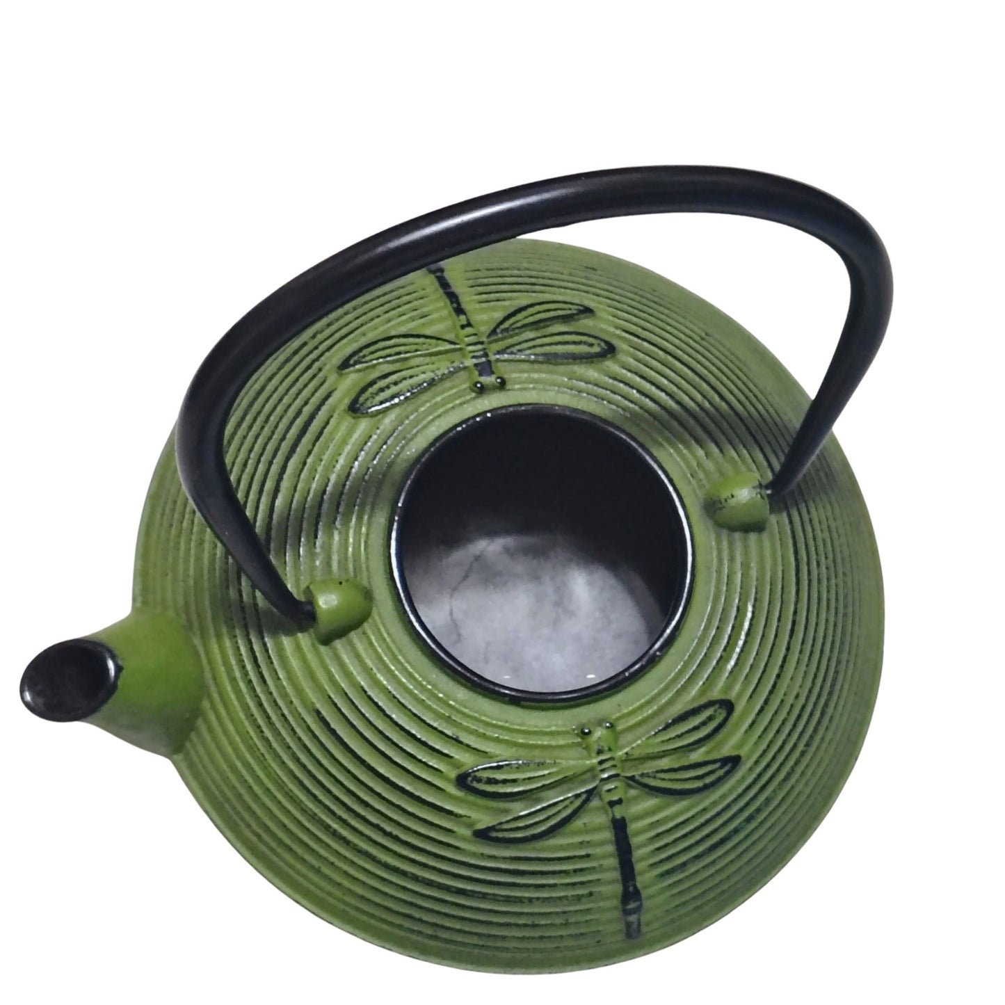 Dragonfly Teapot Green 770ml Low Profile Cast Iron Teapot Heavy Cast Iron