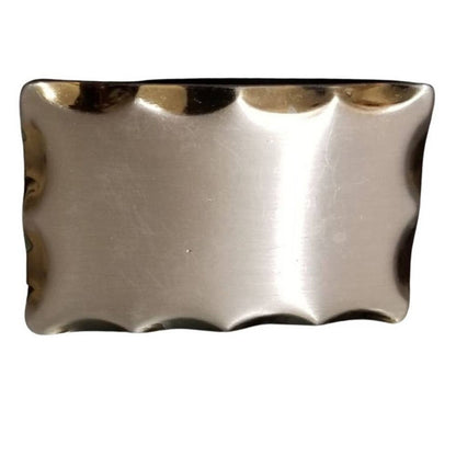 Silver Rectangle Nickel Plated Beveled Edge Replacement Belt Buckle Gently Used [Vintage}