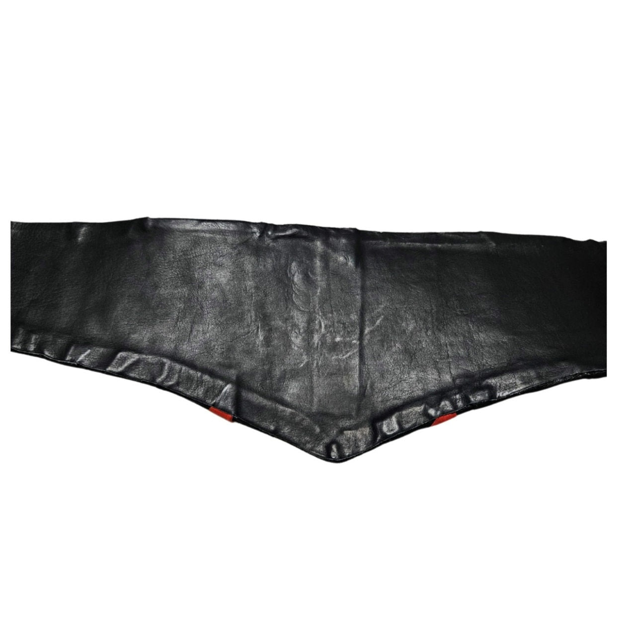 1980s Repoussage Leather Design in Black Red Cinching Belt Size Small [Vintage]