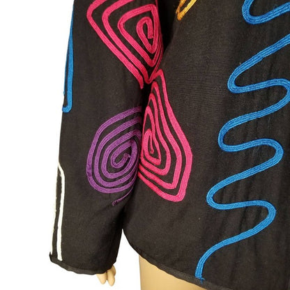 1980s Box Cut Geometric Line Design Blazer ALLURE Size Large [VINTAGE]
