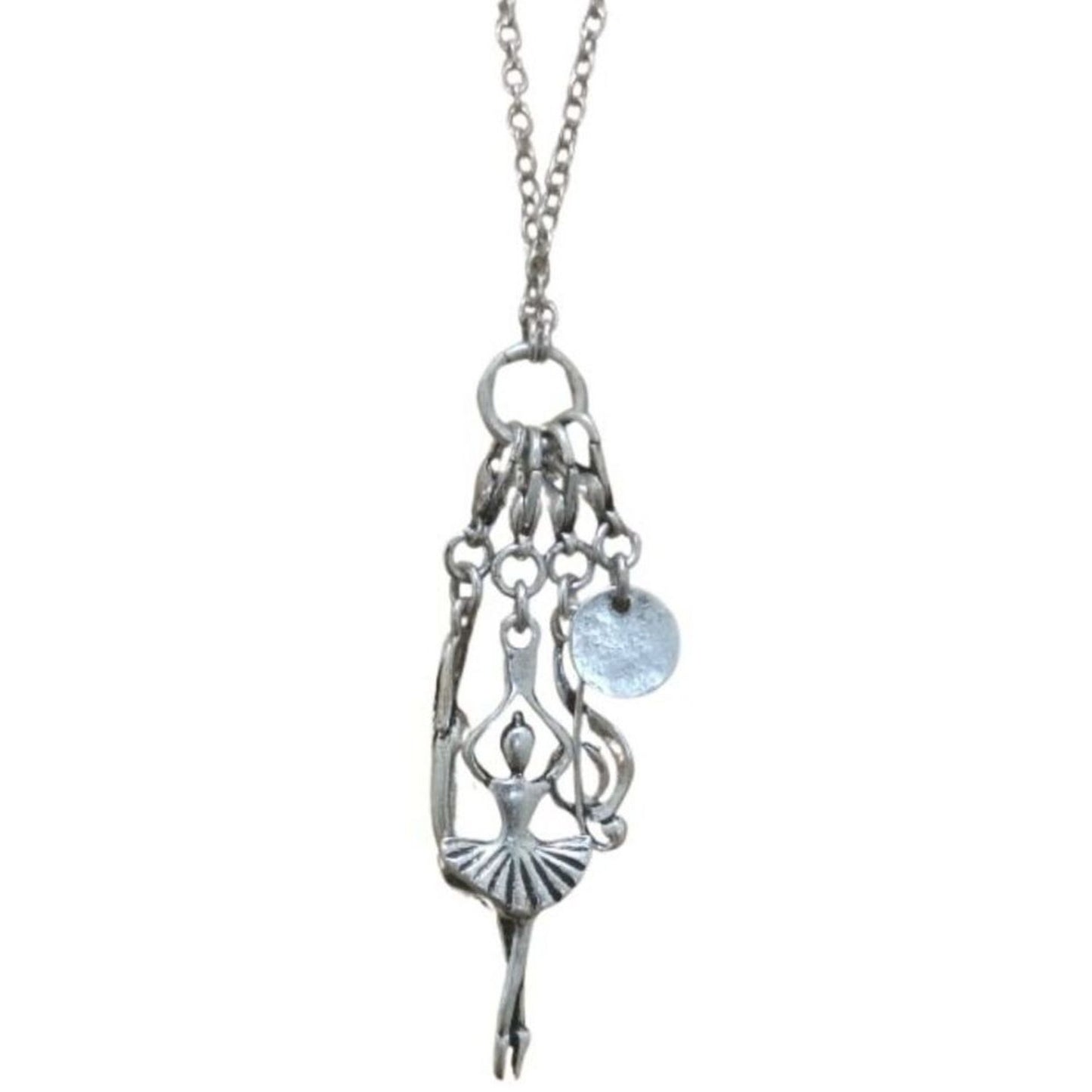 Ballerina Theme Interchangeable Silver Charm Necklace Chain Link Necklace Set