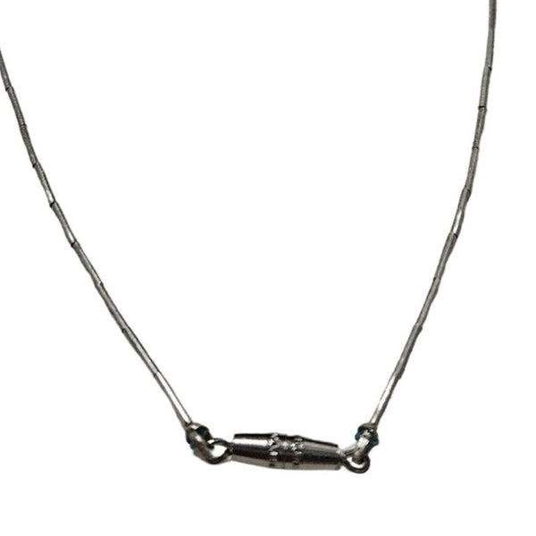 1970s Sterling Silver Liquid Beads Turquoise Black Stone Necklace