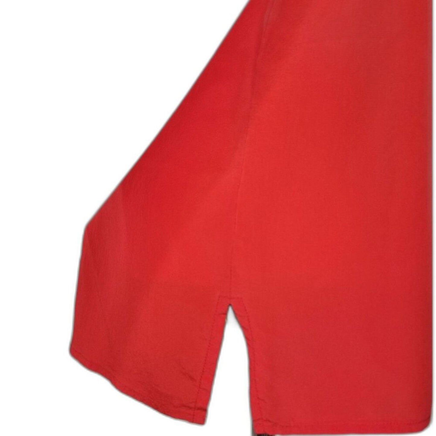 90s Vintage Spenser Jeremy Petites Red Silk Blouse Short Sleeves Back Key Hole