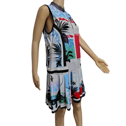 Lucky in Love Catalina Golf Dress High Neck Full Back Pleated Drop Waist Size Medium