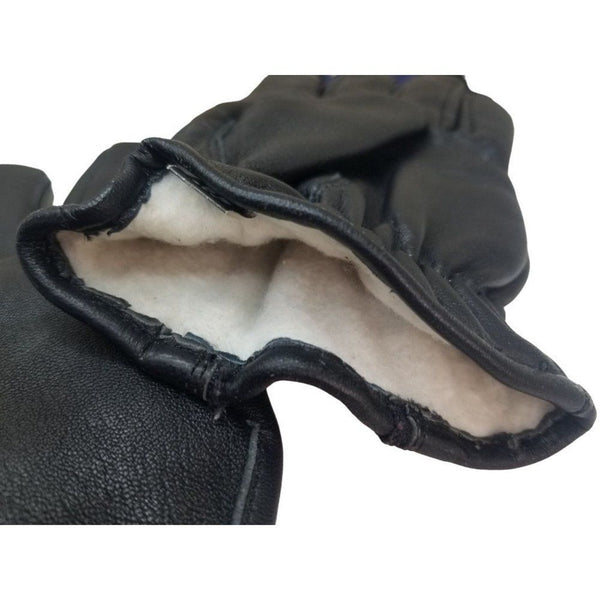 Black Deer Skin Leather Zip + Elastic Wrist Lined Gloves Size Men's Medium