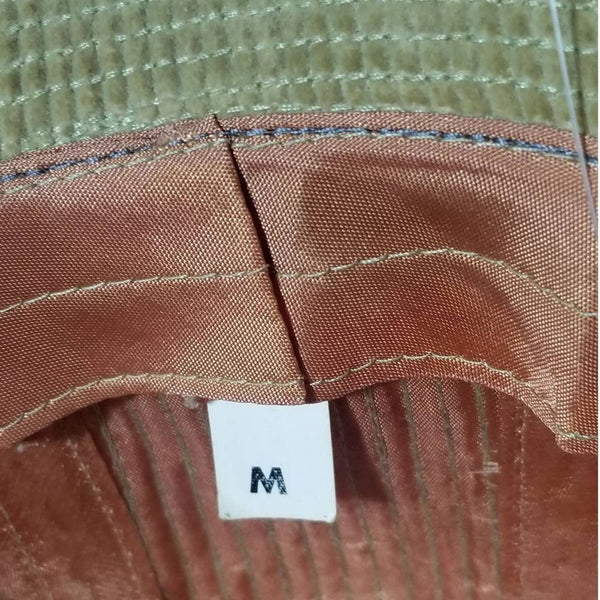 Tan Corduroy Short Brim Mens Walking Hat with Hat Band Vintage Size Medium