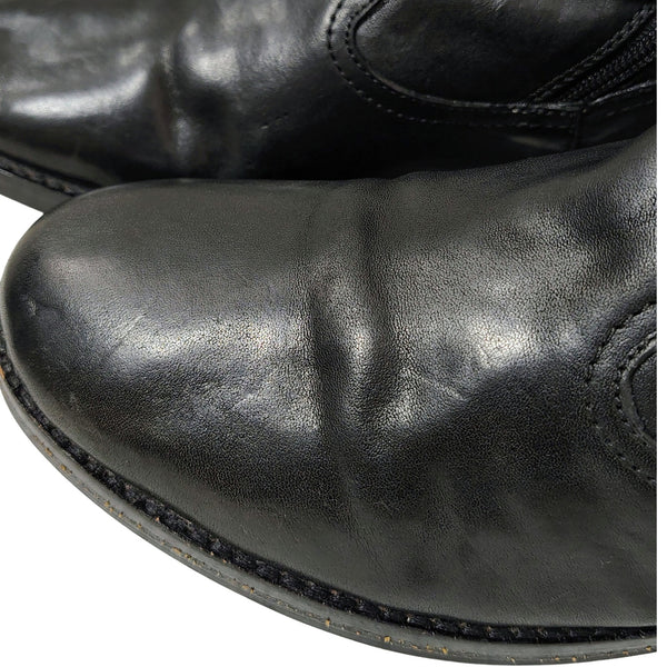 Coach Whitley Tall Black Leather Riding Boots Buckles Zipper Round Toe Size 10B