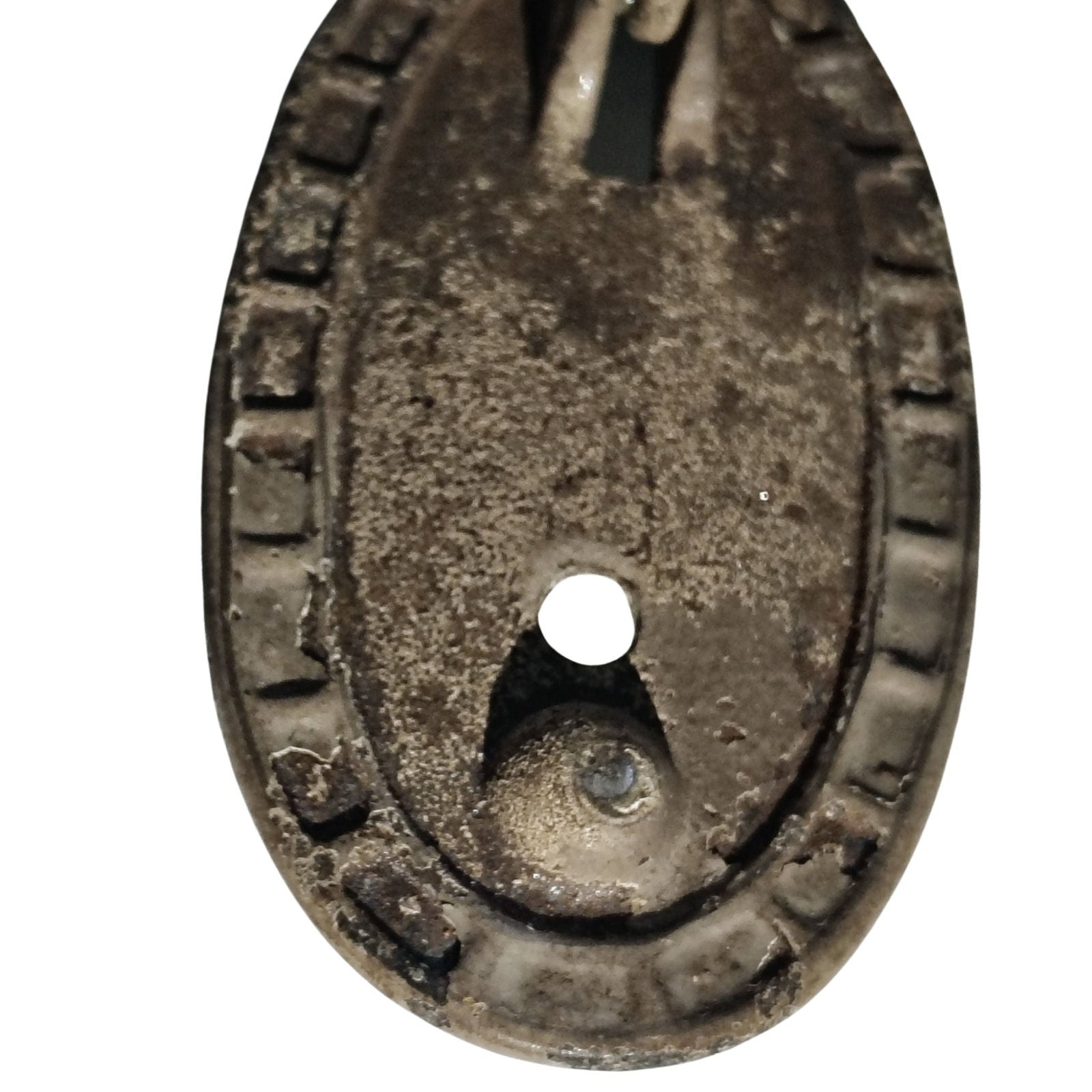 1920s Hubley Cast Iron Flower Basket Ribbon Door Knocker Cream [Antique]