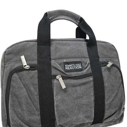 Gray Canvas Satchel Laptop Bag Kenneth Cole Reaction Camouflage Lining