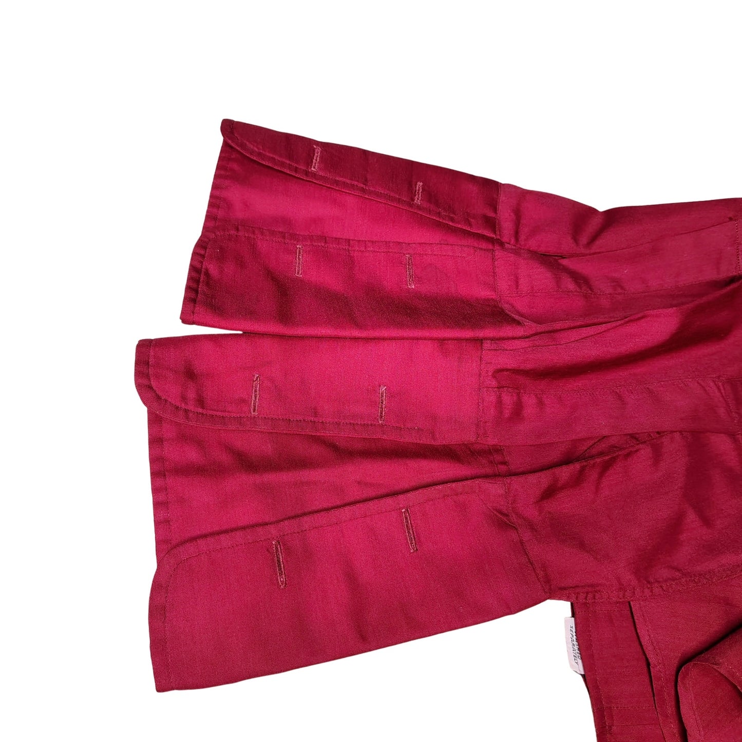 1970s Burgundy Wine Button Up Long Sleeve Folded Wrist Cuffs Dress Shirt Size 15 [Vintage}